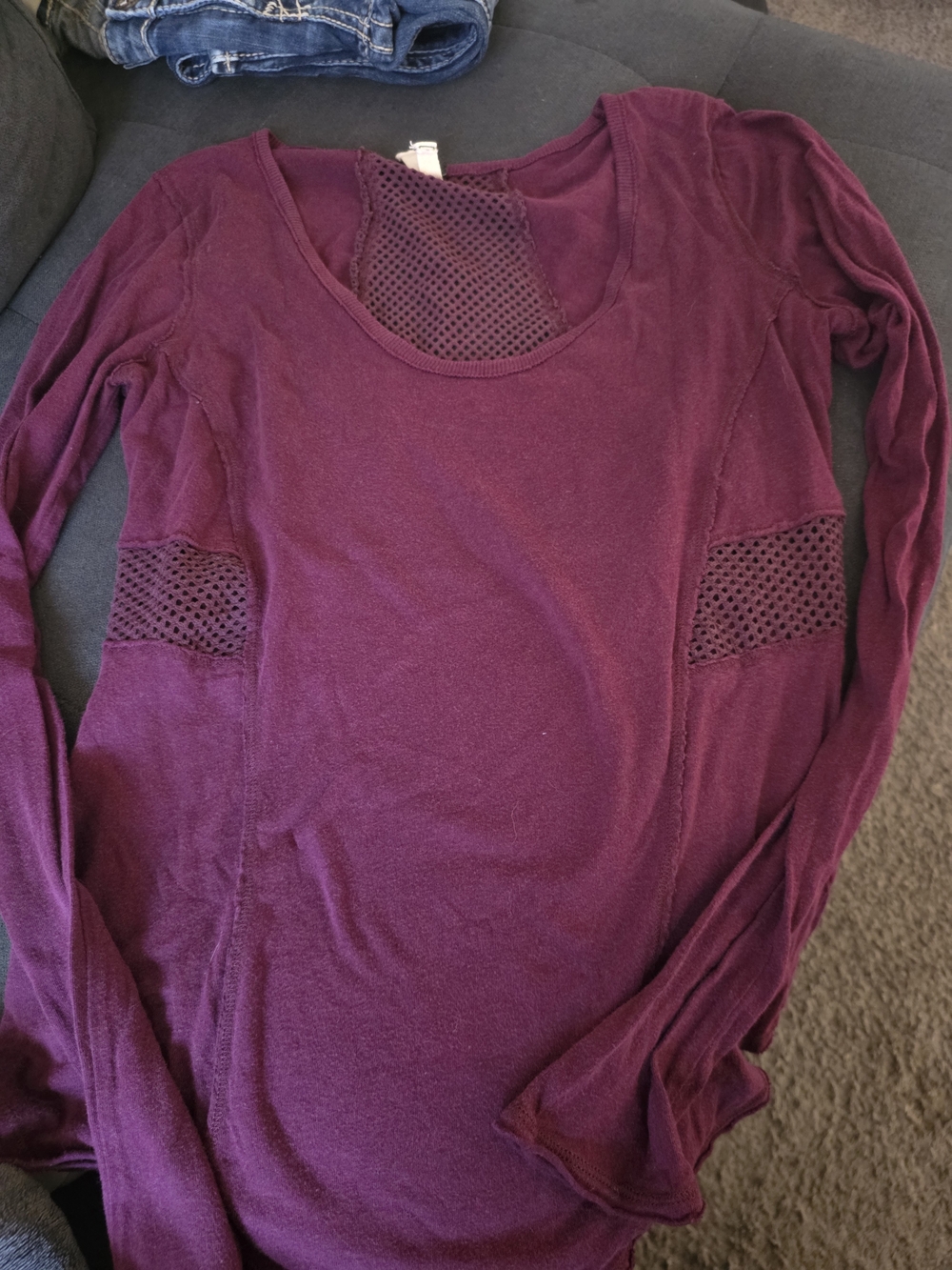 We The Free Women's Long Sleeve Scoop Neck Top Large